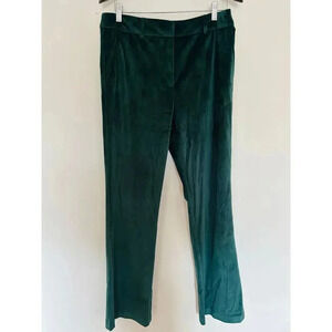 Maison d'Amélie Emerald Green Velvet Dress Pants Straight Leg Holiday Size 10